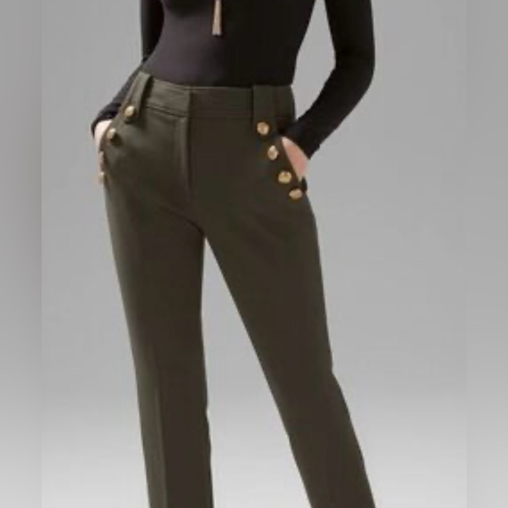 WHBM Jolie Button Straight Leg Pants